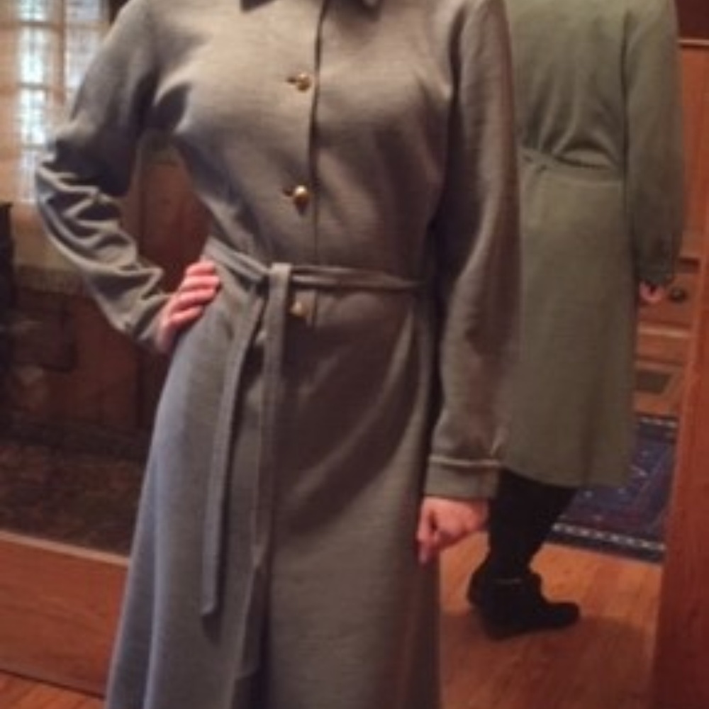 Gray wool-blend dress